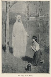 Vision of St. Angela by Robert Reid 1893 Print