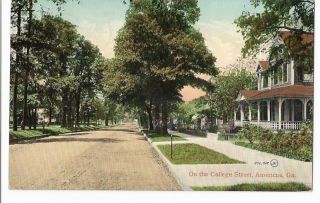 Georgia GA Americus College Street 1910 Postcard