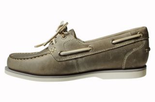 Timberland Womens Boat Shoes Amherst 2 Eye Grey Leather 27618 Sz 5 5 M 
