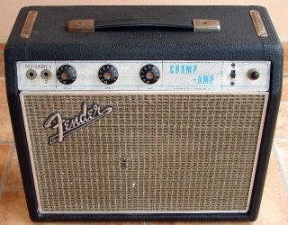 1969 Vintage Fender Champ Amp Silverface Tube Guitar Amplifier