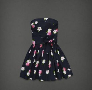 NEW 2012 ABERCROMBIE Womens SMALL NWT ANNABEL NAVY Floral Dress S