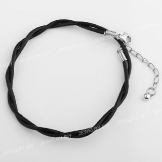adjustable black leather anklet chain ankle bracelet hot from hong