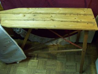 Antique Plymouth Wood Top Ironing Board Metal Frame