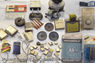 Vintage Lot Radio Electronic Parts Crystal Oven Motorola Speaker 
