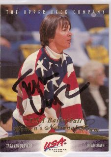 Autographed Tara Van Derveer USA Womens Basketball team HOF WNBA card