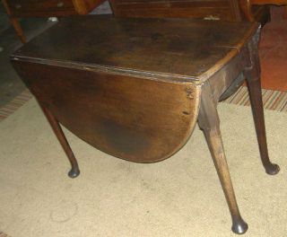   Original Antique Queen Anne Small Dropleaf Table c. 1760s_Hyde Park