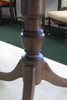 Antique Inlaid Border Walnut Dining Table w Brass Caps