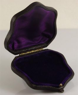 ANTIQUE VICTORIAN LEATHER JEWELLERY BOX VINTAGE JEWELRY CASE purple 