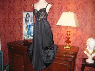 Vtg Olga RARE All Lace Bodice Nylon Nightgown Gown Negligee Lingerie 