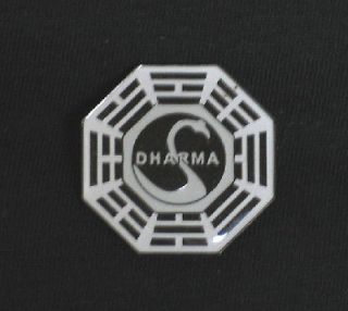 lost tv series dharma project white black swan logo pin