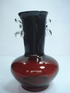  to you is this antique Art Deco beautiful red glass flower vase 