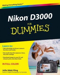 Nikon D3000 for Dummies by Julie Adair King 2009, Paperback
