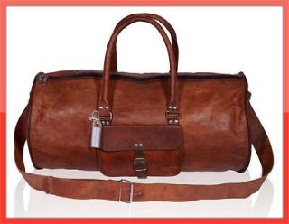 NEW Weekend Overnight Gym Duffel Bag Leather Handmade with Vintage 
