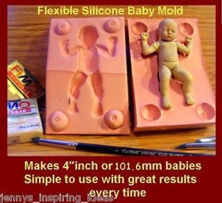 SILICONE RUBBER BABY MOLD MAKE 4INCH BABY ANGEL,FAIRY , FOR FIMO 