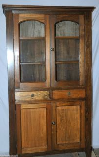 Antique Pie Safe Cabinet with Original Hand Blown Glass and Vent Holes 