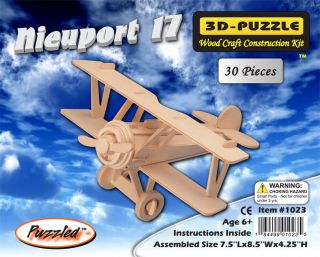 nieuport 17 airplane 3d puzzle wood craft construction kit one