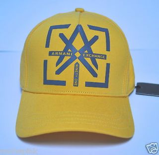 armani exchange men cap hat baseball cap yellow ax logo