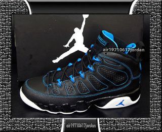 2012 Nike Air Jordan 9 IX GS Black Photo Blue White 302359 007 US 4Y 