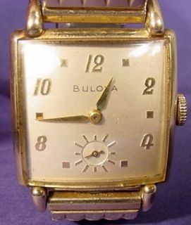 Vintage Bulova 10 KT Gold Filled Mens Watch 10BM 17 Jewel Speidel 
