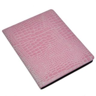 Pink Crocodile Leather Case Smart Stand Cover For Apple New iPad2