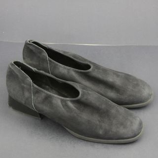 Arche France Comfort Blk Nubuck Leather Stretch Slipper Loafer Shoes 