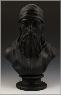 fine 19th c wedgwood black basalt bust of aristotle