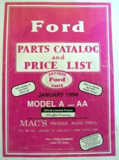 1996 Macs Antique Auto Parts Catalog Price List Ford Model A AA 