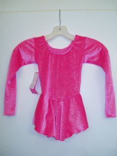 NEW Sparkle Hot Pink First Glide by Del Arbour Ice Skating Dress
