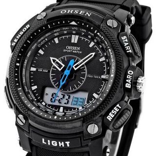   Waterproof Digital LCD Alarm Date Mens Military Sport Rubber Watch