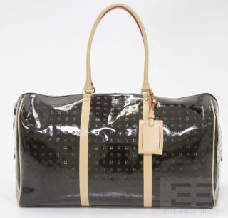 Arcadia Black Patent Leather Duffle Bag