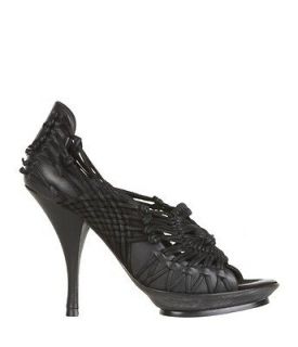 New All Saints Spitalfields Hestia hand woven stiletto shoe Black Size 