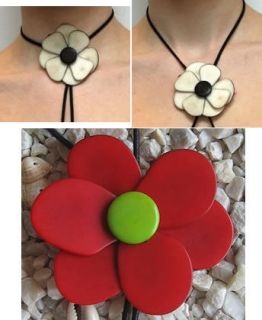  forest necklace tagua vegetable ivory red green from peru