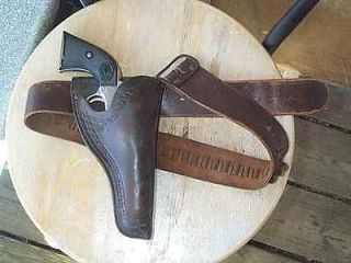 antique cowboy 38 cal cartridge belt holster 