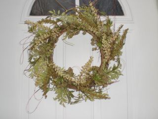 Queen Annes Lace and Wild Flower Wreath Summer Artificial Door Wreaths