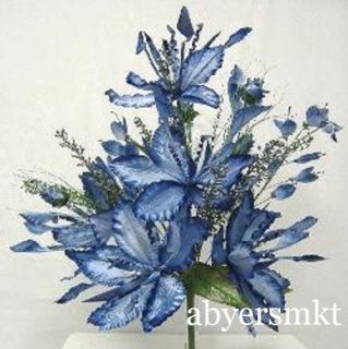 27 inch Floral BLUE Silk Flowers Artificial Plants Wedding 