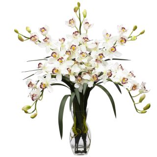 New 31 Tall Artificial Silk White Orchid Fake Flower Arrangement 