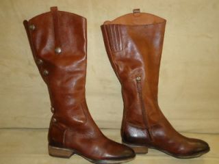 ARTURO CHIANG ENCHANTED BROWN LEATHER TALL RIDING BOOTS SIZE 7 M