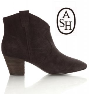 Ash Spiral Womens Prune Suede Ankle Boot
