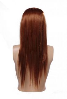 25 Light Auburn Hair Extensions Long Straight Clip in Multi Layered 
