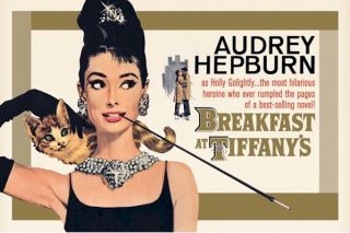 audrey hepburn breakfast tiffanys gold movie poster PYR32424