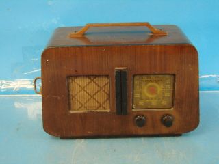 Airline Antique Tube Radio Deco Brown Wood Case Table Top Shelf Parts 