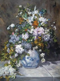 Spring Bouquet Oil Painting Repro Pierre Auguste Renoir