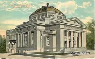 1913 Arkansas City Kansas First Presbyterian Church Kress Postcard 