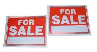 Lot of 2 Plastic 9 x 12 For Sale Sign All Purpose Car House