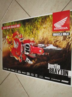   NEW Signed 13x19 Poster 2012 Honda Red Bull AMA Supercross COA