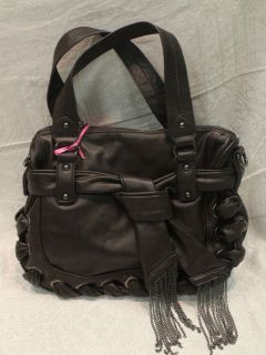 FORNARINA Floryan Dark Brown Detailed Chain Knot Satchel Bag Handbag 