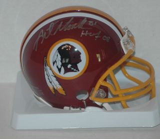 Art Monk Signed Washington Redskins Mini Helmet HOF insc Coa