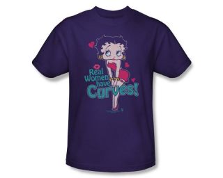 Free Ship Betty Boop Real Women Have Curves Distressed Style T Shirt 