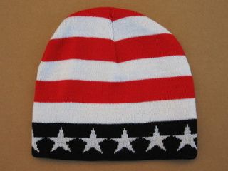 UNITED STATES AMERICAN FLAG PATRIOTIC USA STARS STIRPES Beanie Cap 