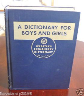 Newly listed 12PIX 1950s A Dictionary For Boys & Girls Websters 